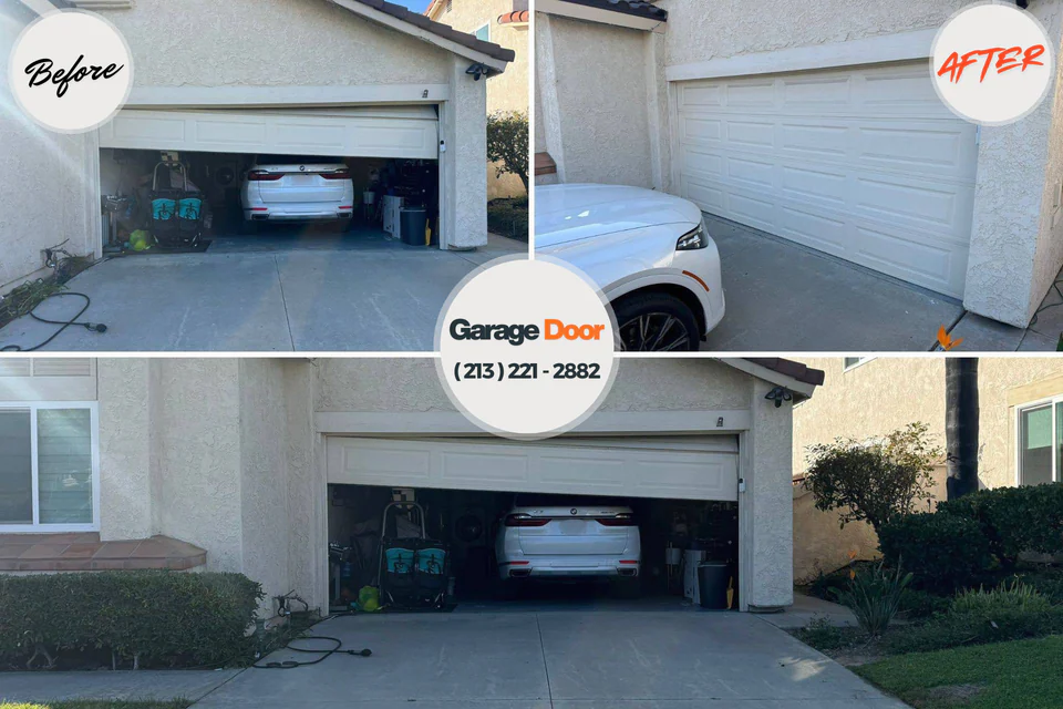 Before and after: garage door opener repair Greenfield, IA